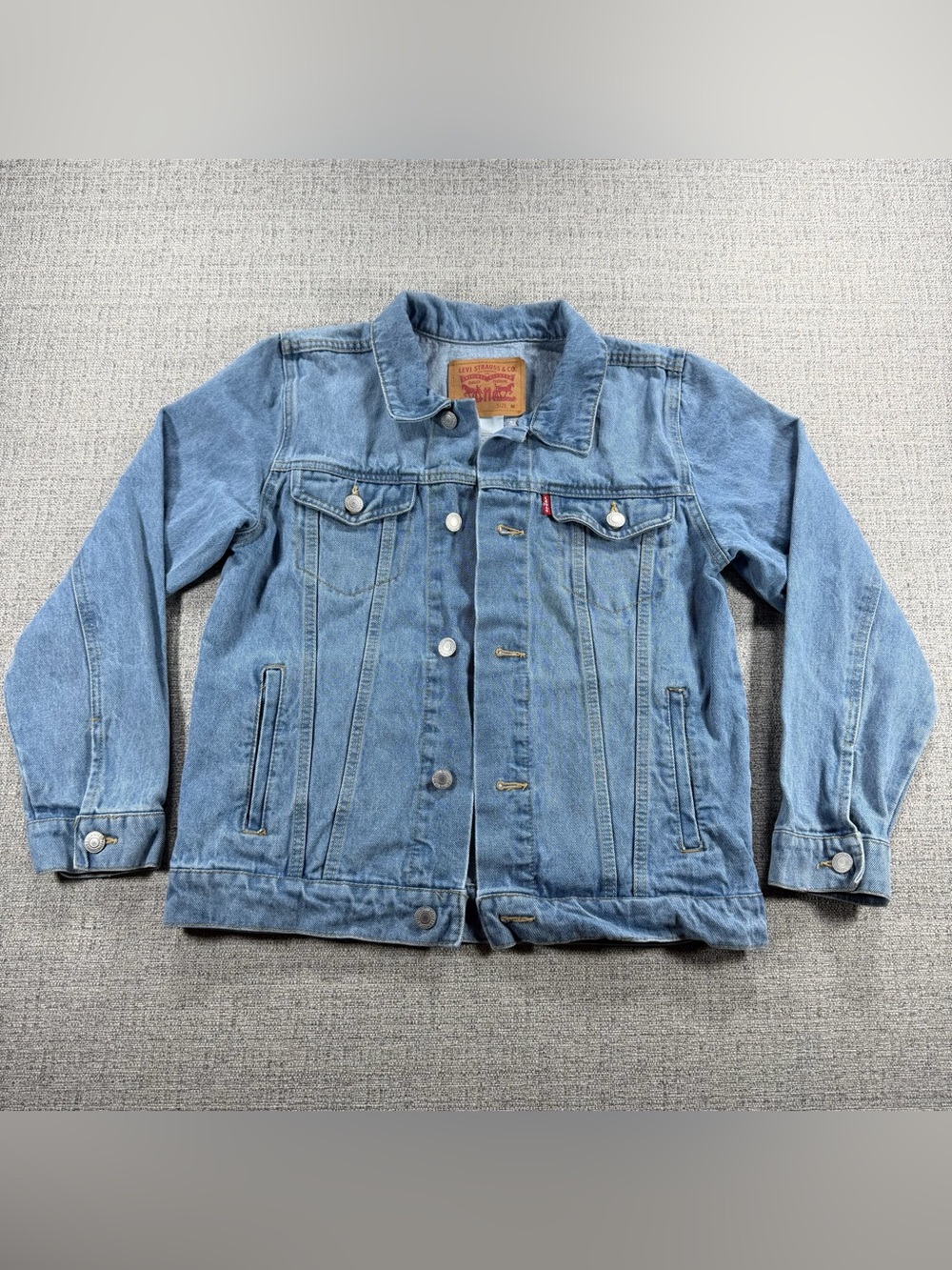 Levi Youth Denim Jean Jacket Classic Trucker Style Girl's Medium 10-12 years